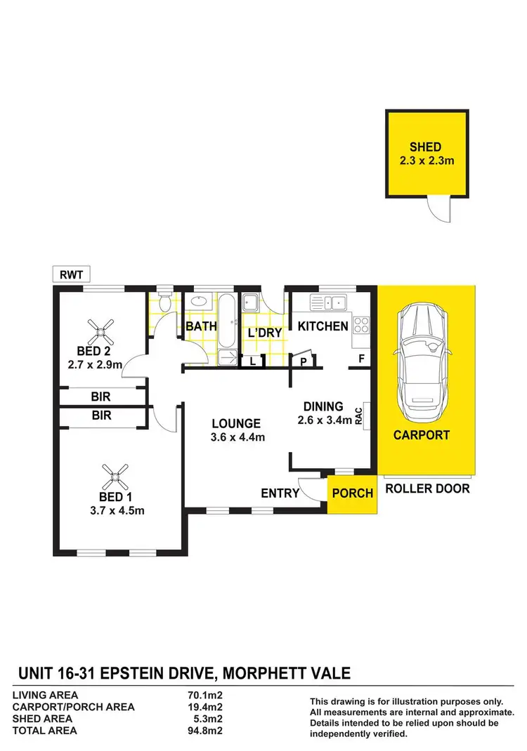 Floorplan of Homely unit listing, 16/31 Epstein Drive, Morphett Vale SA 5162