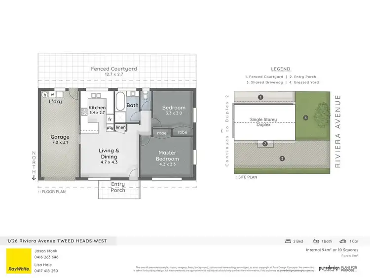 Floorplan of Homely semi-detached listing, 1/26 Riviera Avenue, Tweed Heads West NSW 2485