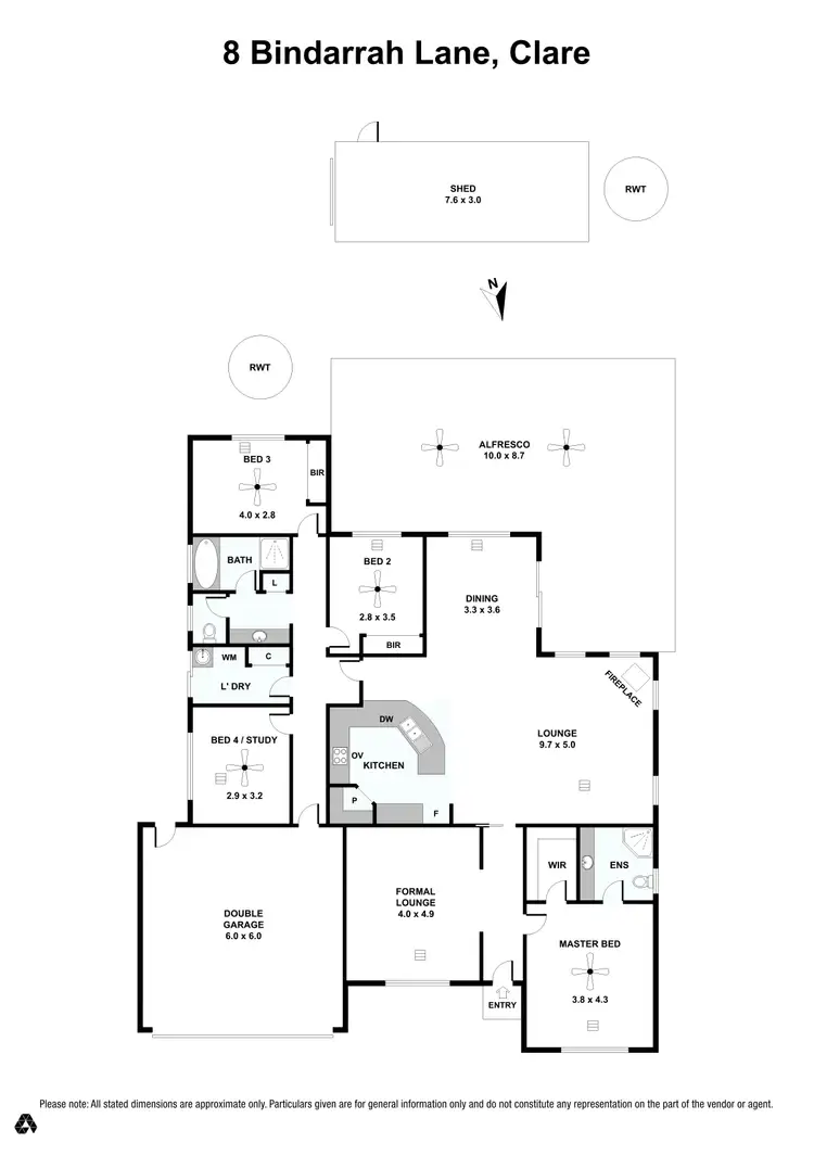 Floorplan of Homely house listing, 8 Bindarrah Lane, Clare SA 5453