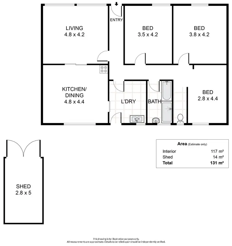 Floorplan of Homely house listing, 17 Quinlivan Road, Pooraka SA 5095