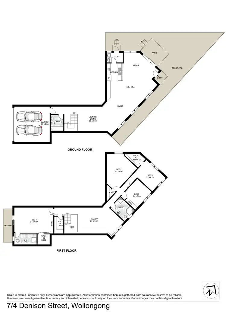 Floorplan of Homely townhouse listing, 7/4 Denison Street, Wollongong NSW 2500