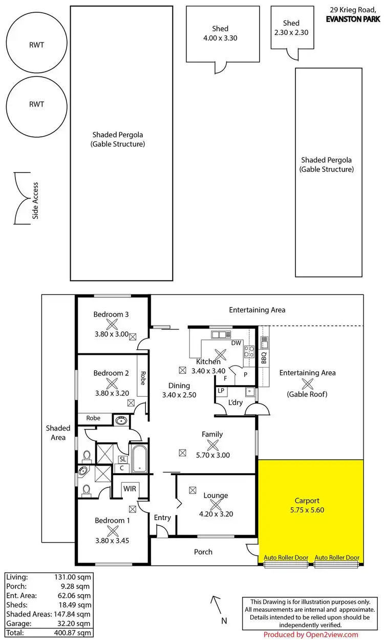 Floorplan of Homely house listing, 29 Krieg Road, Evanston Park SA 5116