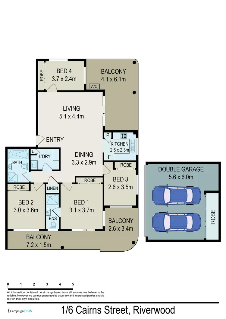 Floorplan of Homely unit listing, 1/6 Cairns Street, Riverwood NSW 2210