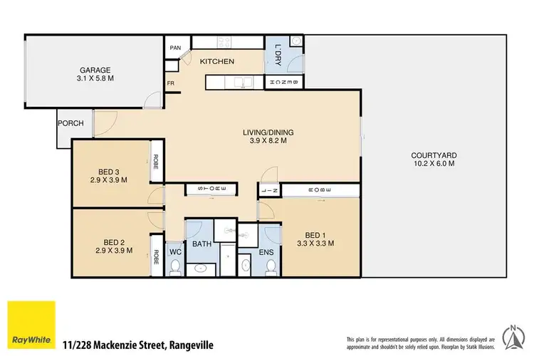 Floorplan of Homely unit listing, Unit 11/228 Mackenzie Street, Rangeville QLD 4350
