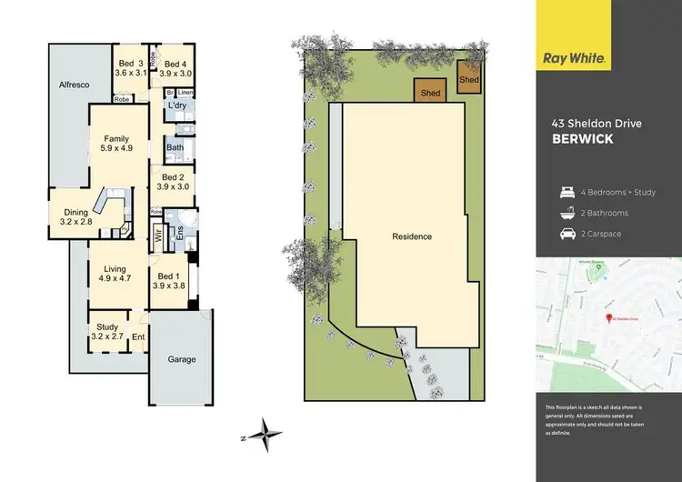 Floorplan of Homely house listing, 43 Sheldon Drive, Berwick VIC 3806