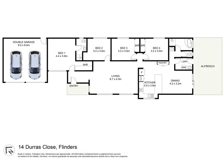 Floorplan of Homely house listing, 14 Durras Close, Flinders NSW 2529