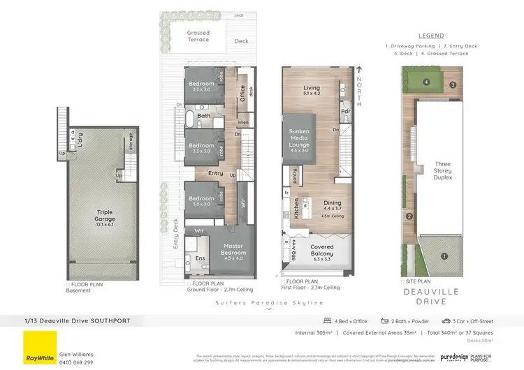 Floorplan of Homely semi-detached listing, 1/13 Deauville Drive, Southport QLD 4215