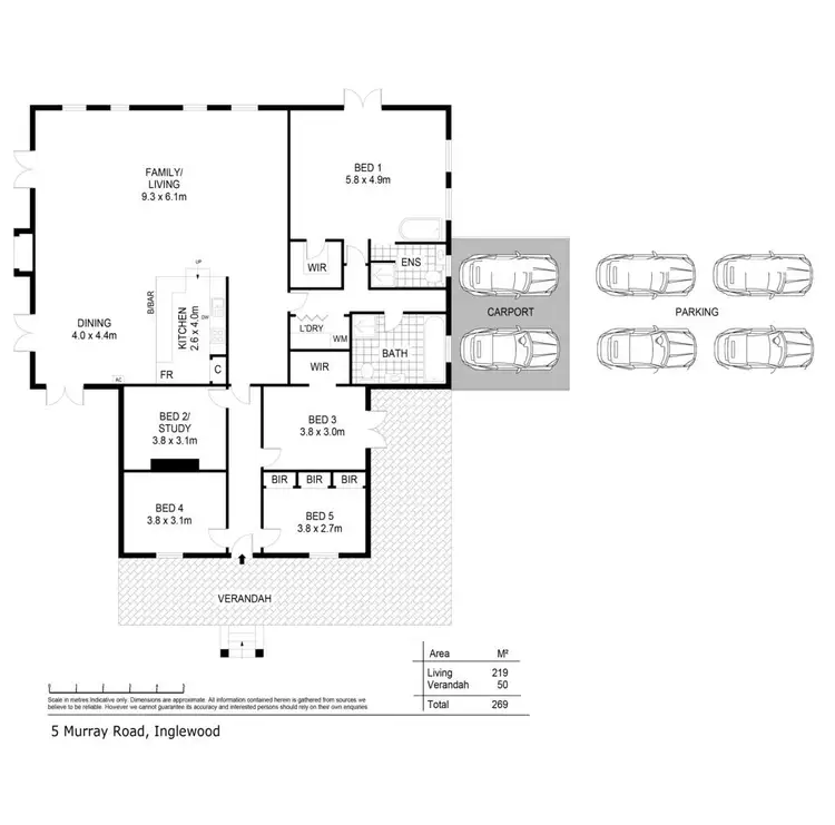 Floorplan of Homely house listing, 5 Murray Road, Inglewood SA 5133