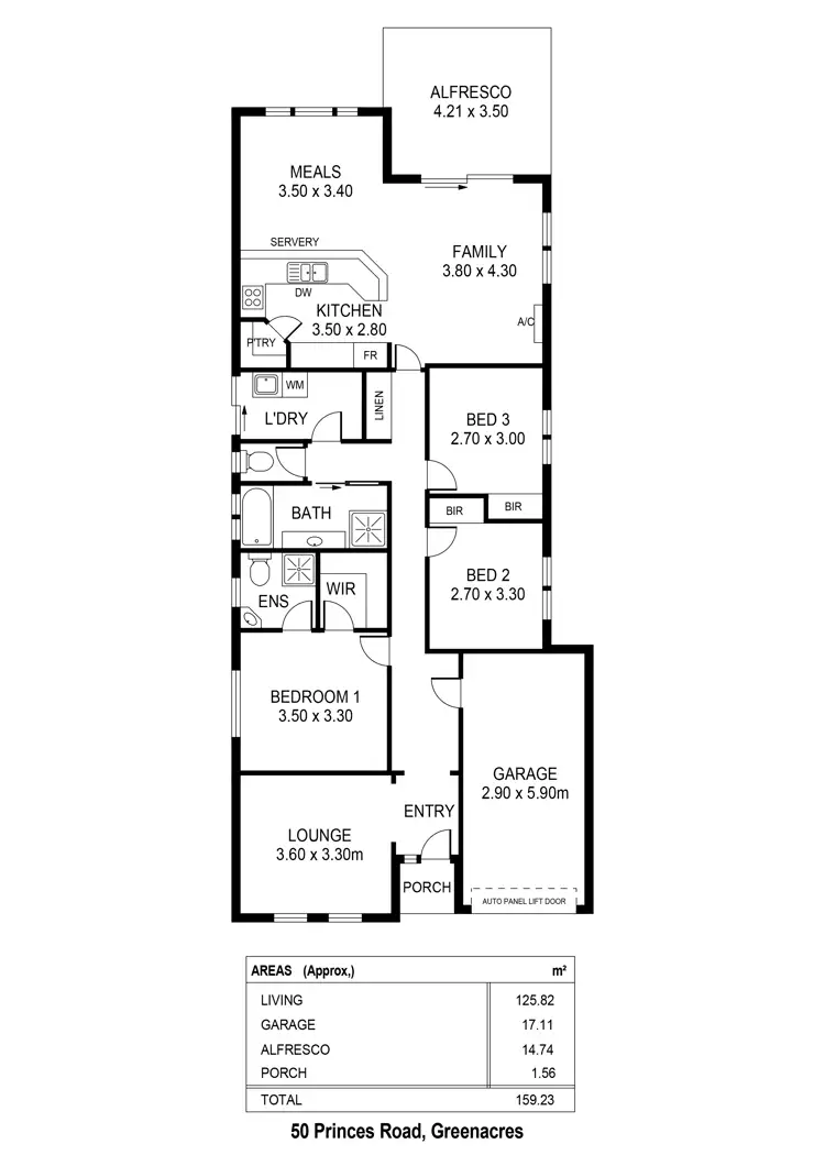 Floorplan of Homely house listing, 50 Princes Road, Greenacres SA 5086