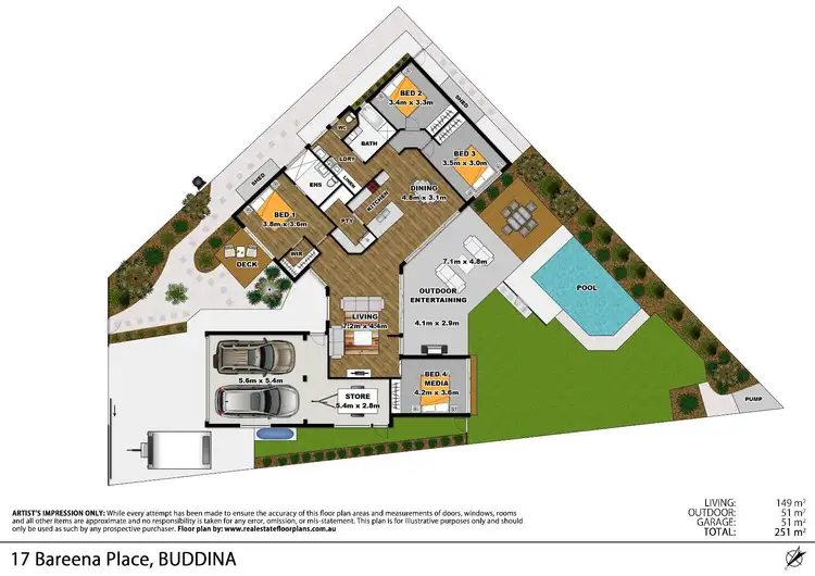 Floorplan of Homely house listing, 17 Bareena Place, Warana QLD 4575