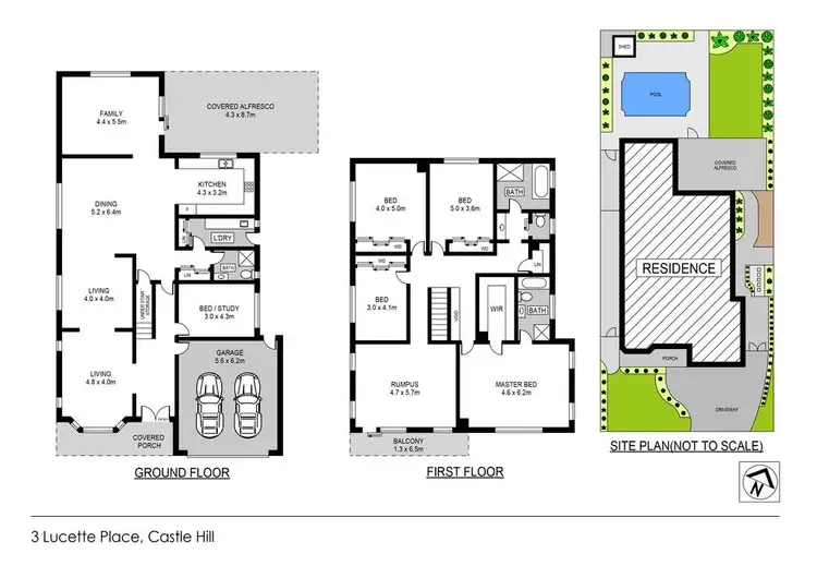 Floorplan of Homely house listing, 3 Lucette Place, Castle Hill NSW 2154
