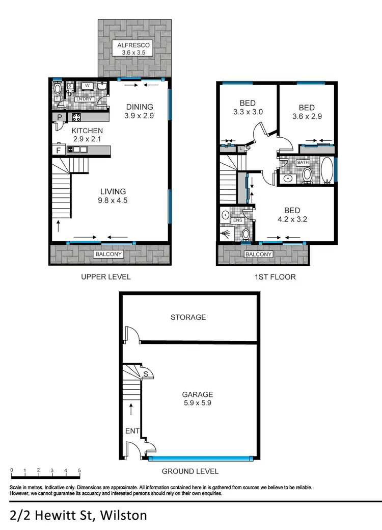 Floorplan of Homely townhouse listing, 2/2 Hewitt Street, Wilston QLD 4051