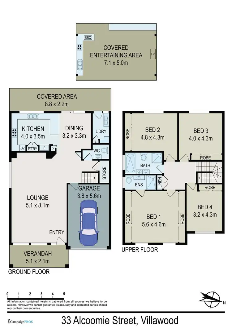 Floorplan of Homely semi-detached listing, 33 Alcoomie Street, Villawood NSW 2163