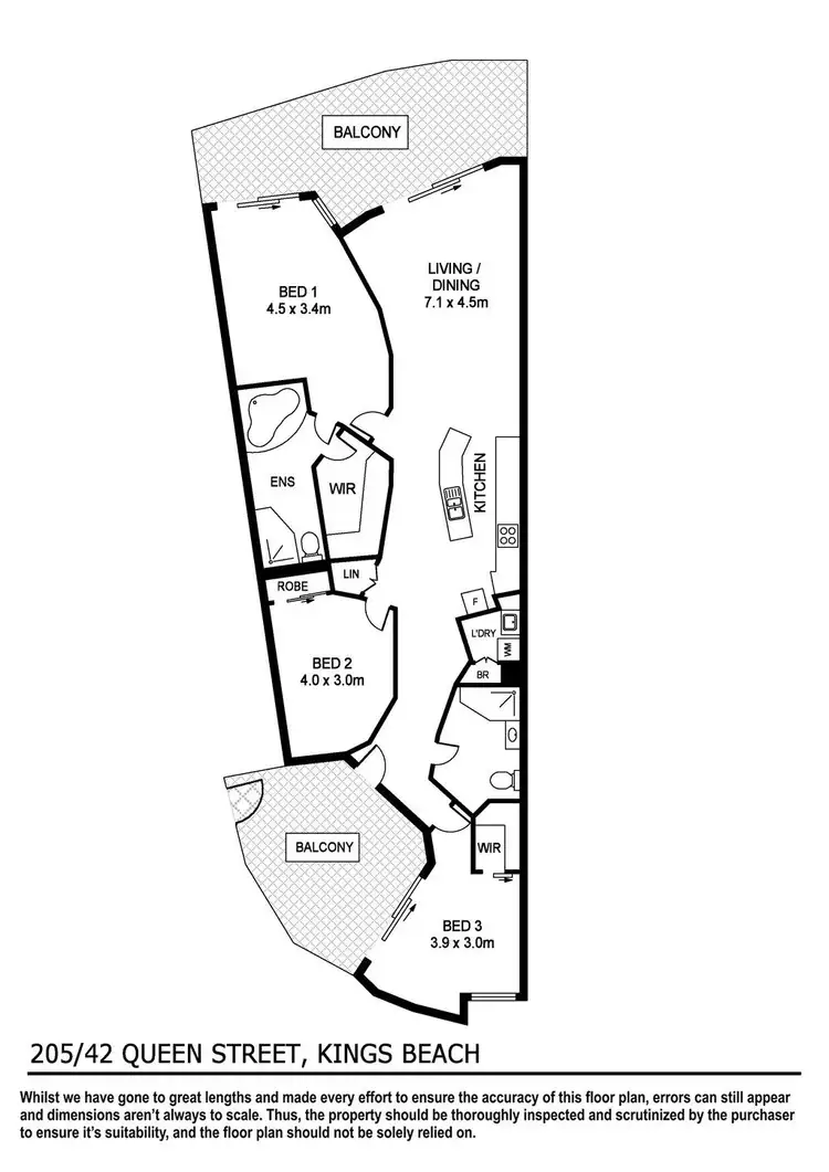 Floorplan of Homely apartment listing, 205/42 Queen Street, Kings Beach QLD 4551