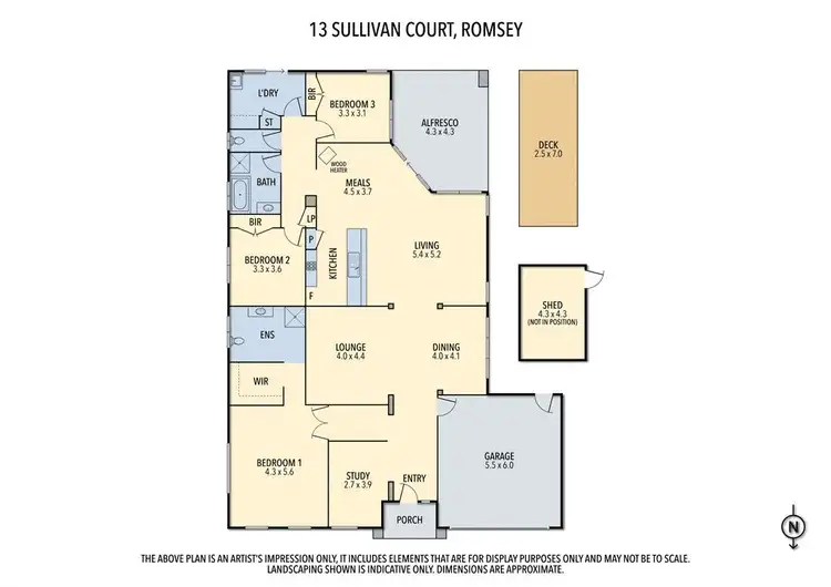 Floorplan of Homely house listing, 13 Sullivan Court, Romsey VIC 3434