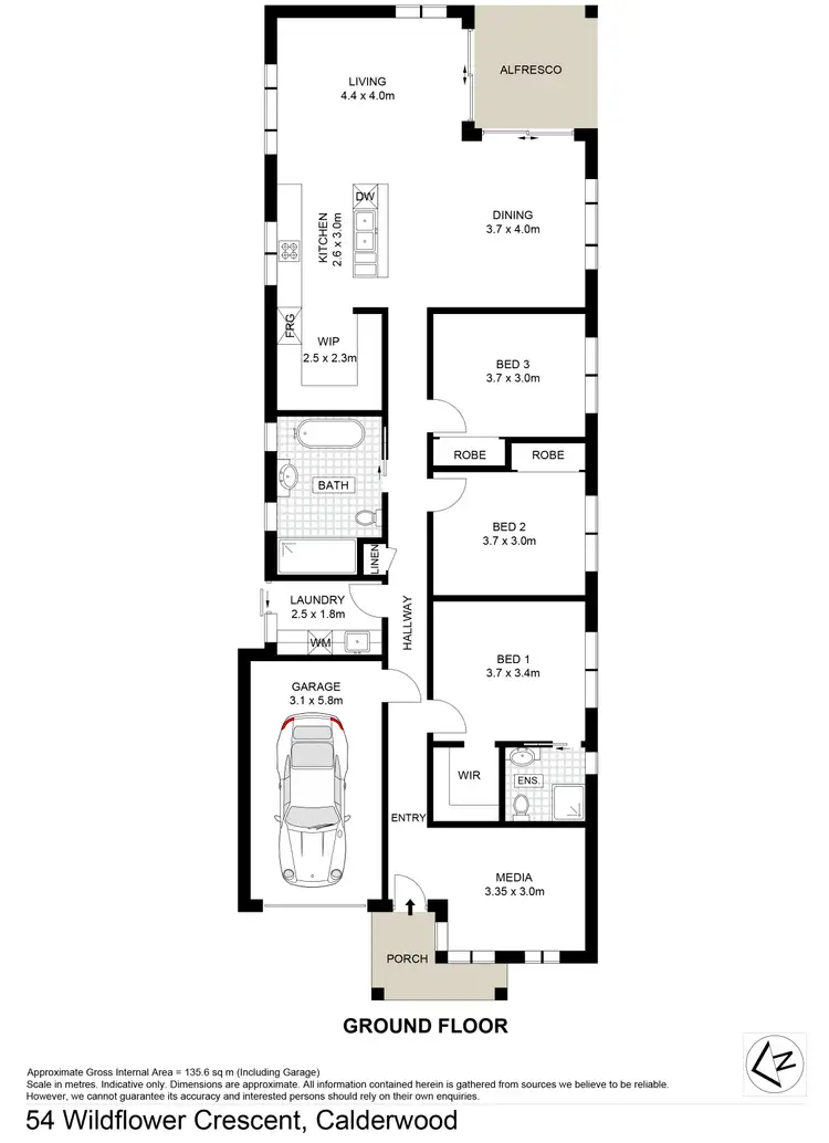 Floorplan of Homely house listing, 54 Wildflower Crescent, Calderwood NSW 2527