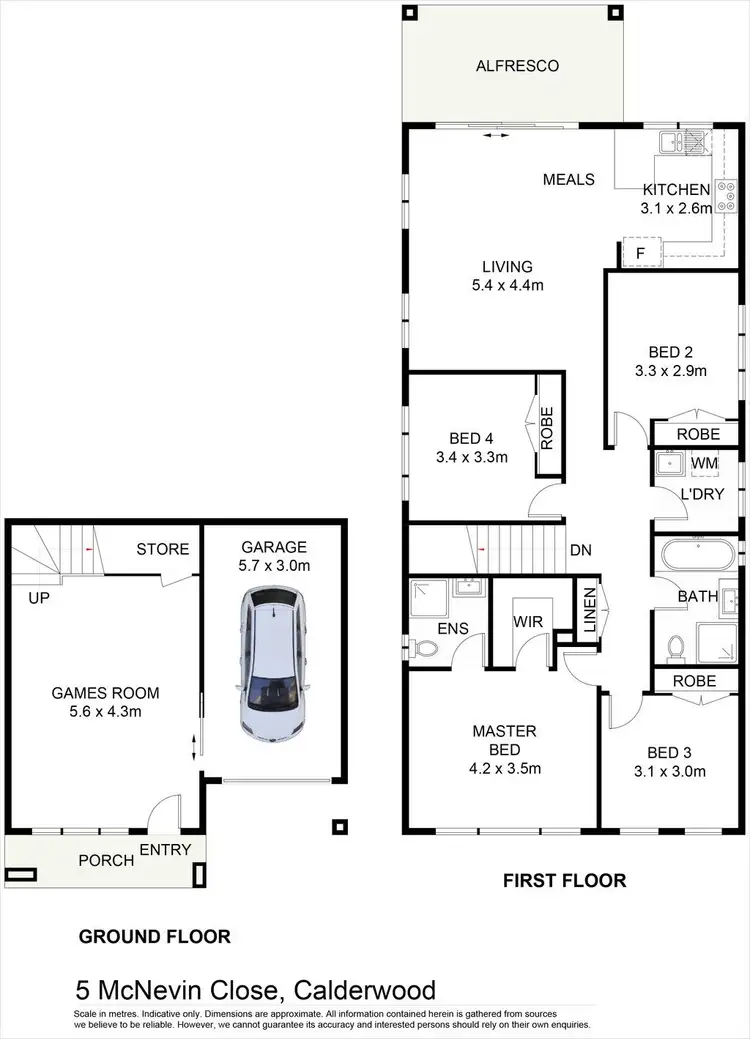 Floorplan of Homely house listing, 5 McNevin Close, Calderwood NSW 2527