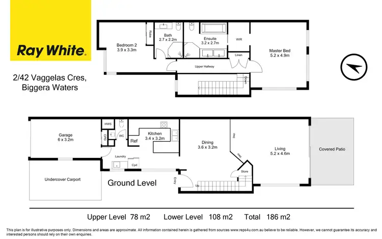 Floorplan of Homely townhouse listing, 2/42 Vaggelas Crescent, Biggera Waters QLD 4216