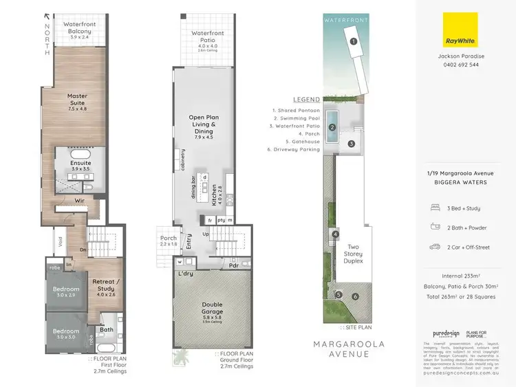 Floorplan of Homely semi-detached listing, 1/19 Margaroola Avenue, Biggera Waters QLD 4216