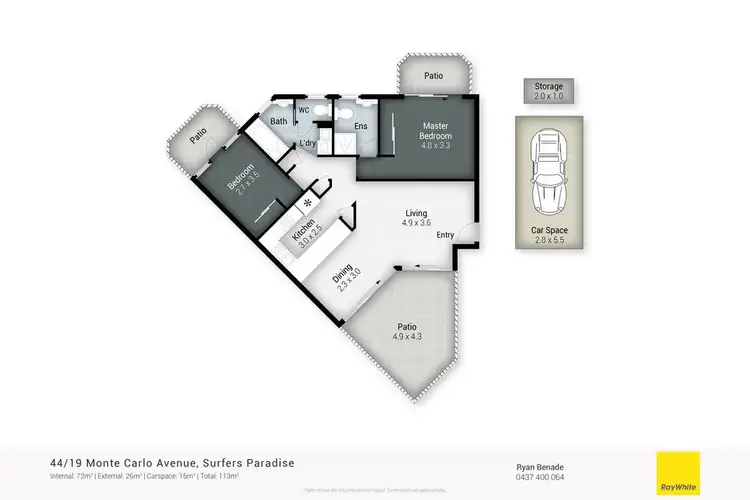 Floorplan of Homely unit listing, 44/19 Monte Carlo Avenue, Surfers Paradise QLD 4217