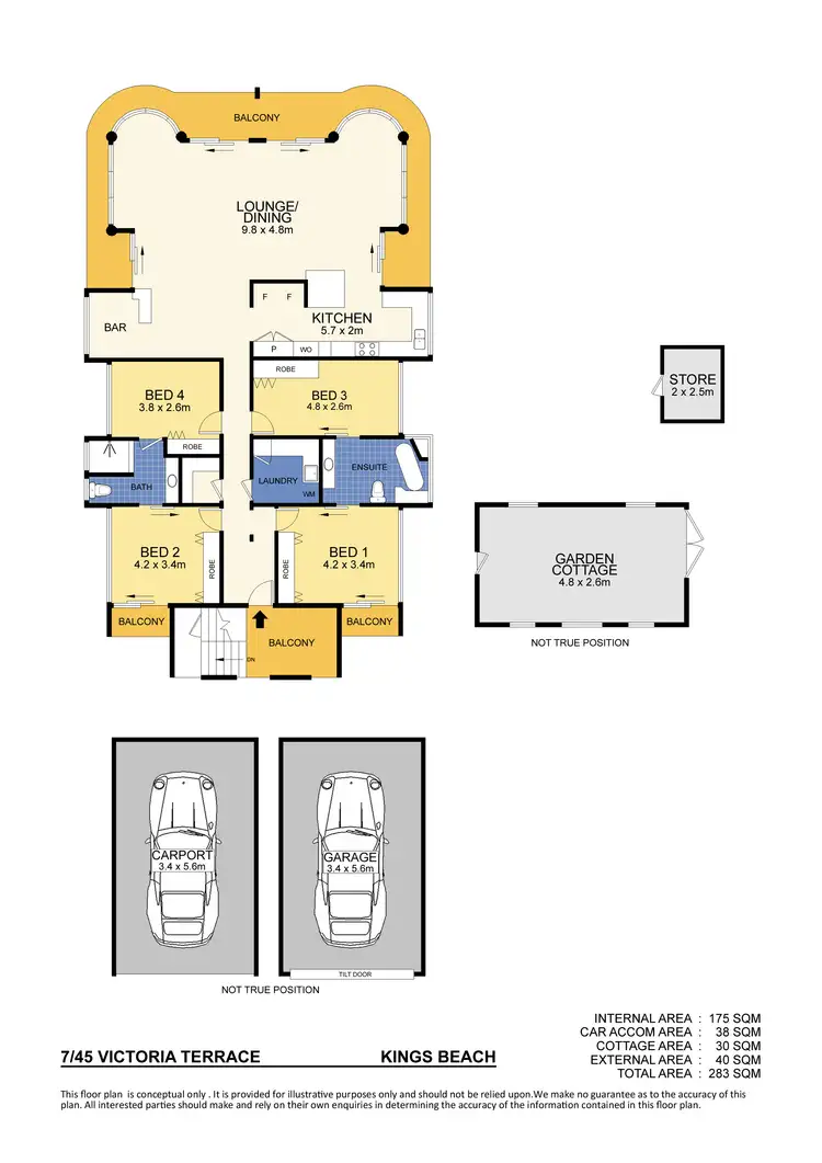 Floorplan of Homely unit listing, Unit 7/45 Victoria Terrace, Kings Beach QLD 4551