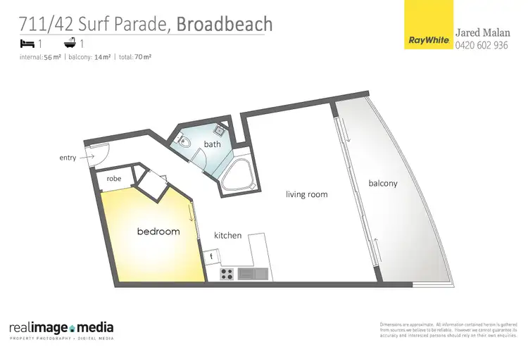 Floorplan of Homely unit listing, 711 'Savannah' 42 Surf Parade, Broadbeach QLD 4218