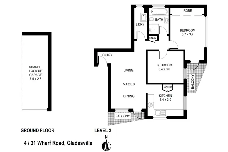 Floorplan of Homely apartment listing, 4/31 Wharf Road, Gladesville NSW 2111