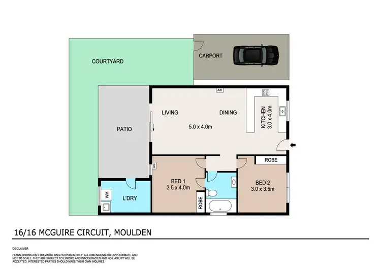 Floorplan of Homely unit listing, 16/16 McGuire Circuit, Moulden NT 830