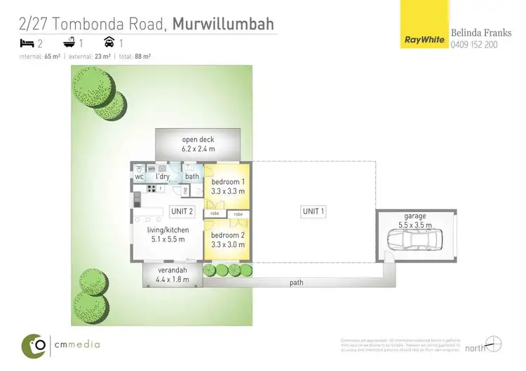 Floorplan of Homely semi-detached listing, Unit 2/27 Tombonda Road, Murwillumbah NSW 2484