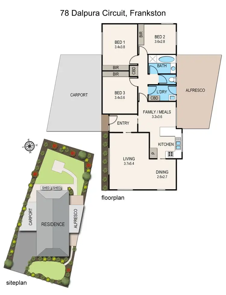 Floorplan of Homely house listing, 78 Dalpura Circuit, Frankston VIC 3199