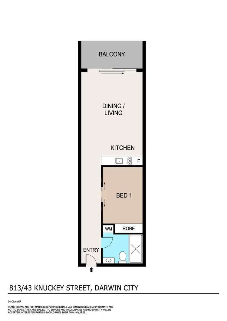 Floorplan of Homely unit listing, 813/43B Knuckey Street, Darwin City NT 800