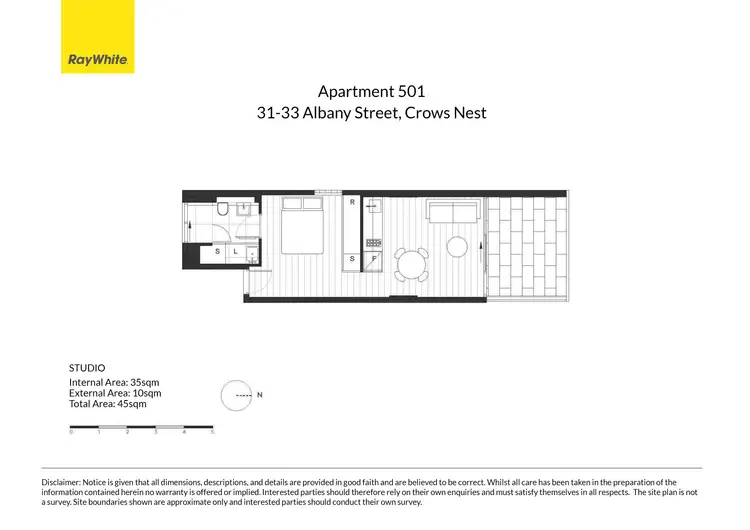 Floorplan of Homely apartment listing, 501/31-33 Albany Street, Crows Nest NSW 2065