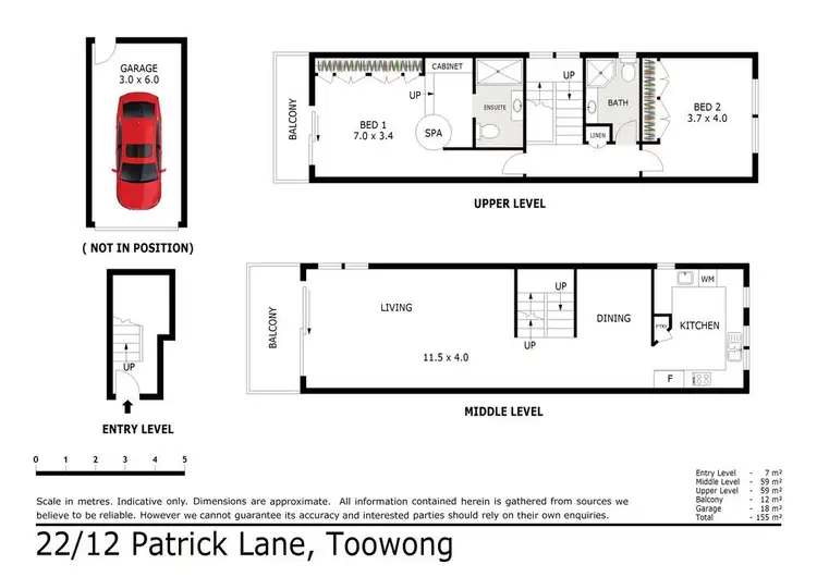 Floorplan of Homely apartment listing, 22/12 Patrick Lane, Toowong QLD 4066