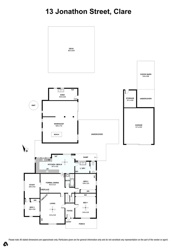 Floorplan of Homely house listing, 13 Jonathon Street, Clare SA 5453