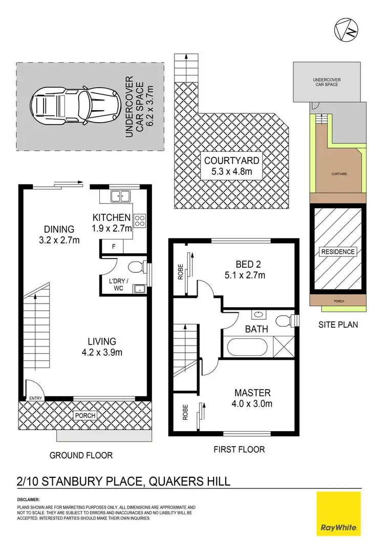 Floorplan of Homely townhouse listing, 2/10 Stanbury Place, Quakers Hill NSW 2763