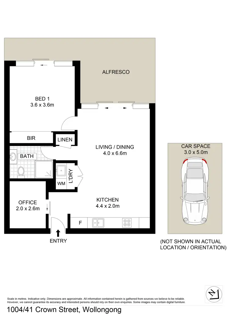 Floorplan of Homely unit listing, A1004/41 Crown Street, Wollongong NSW 2500