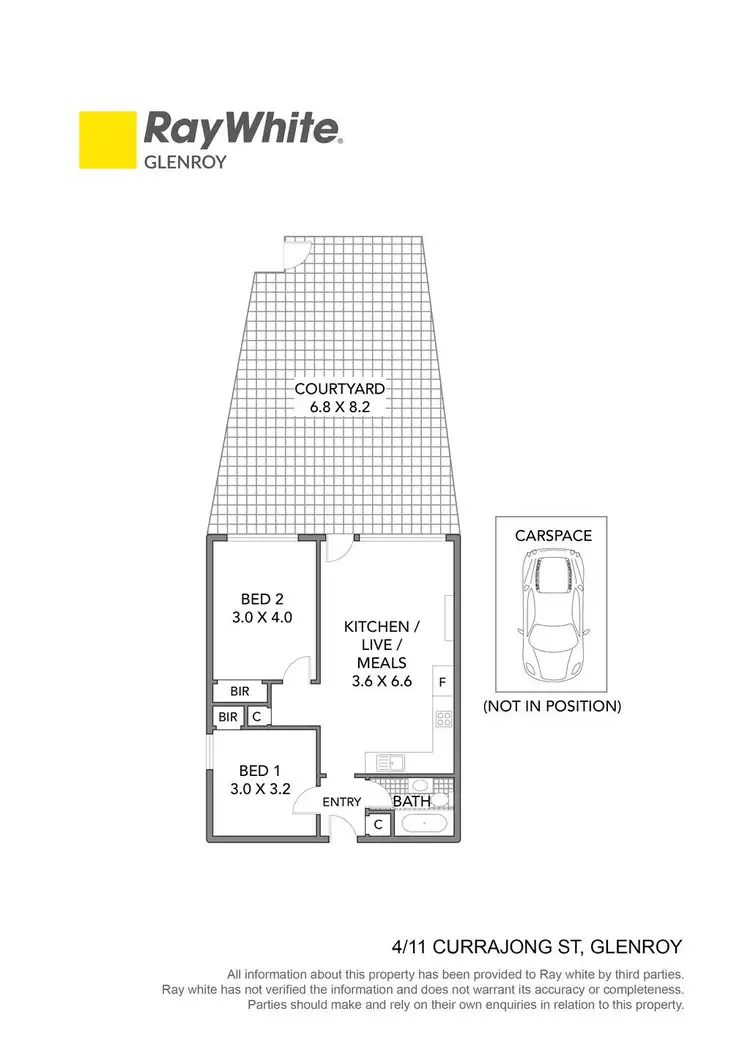 Floorplan of Homely unit listing, 4/11 Currajong Street, Glenroy VIC 3046
