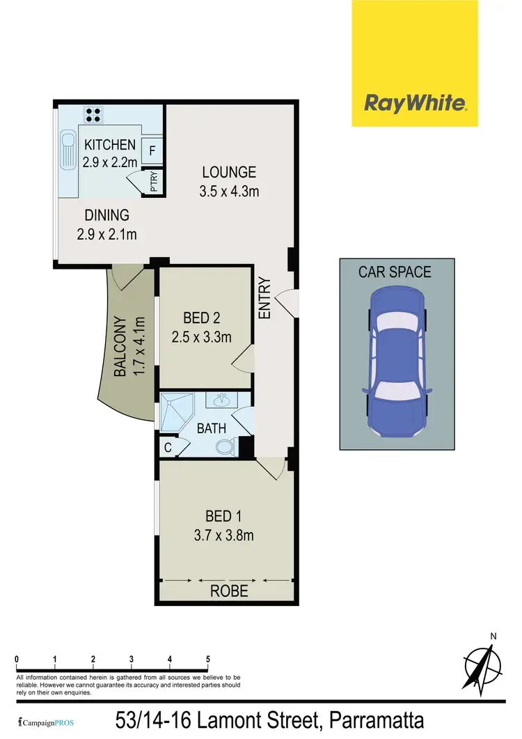 Floorplan of Homely apartment listing, 53/14-16 Lamont Street, Parramatta NSW 2150