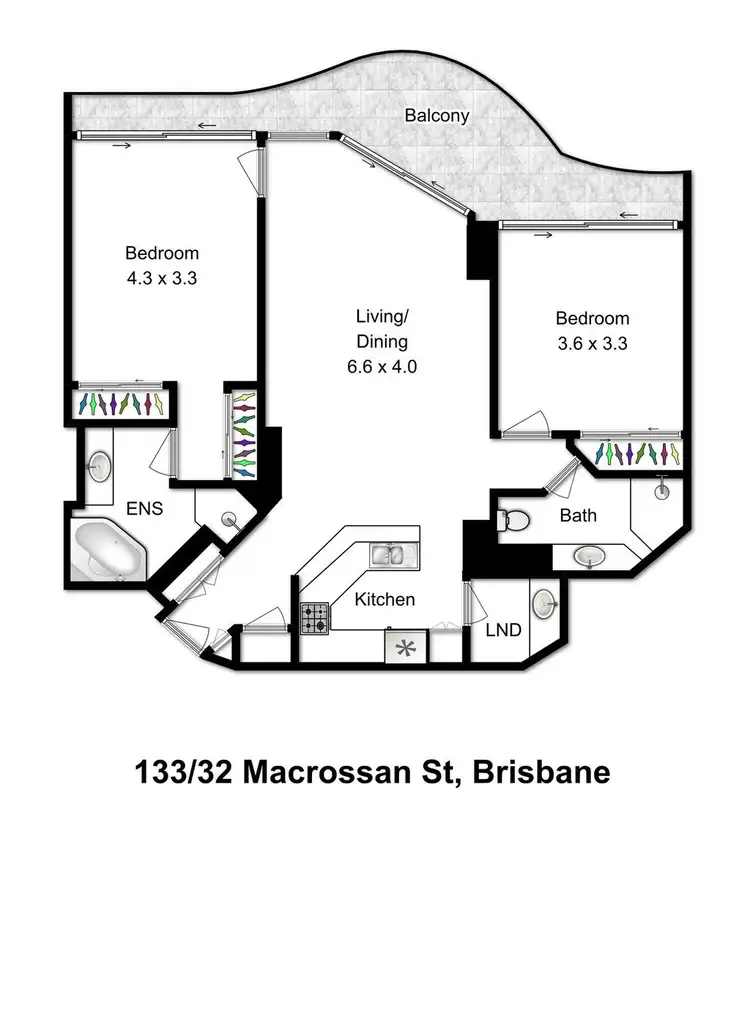 Floorplan of Homely apartment listing, 133/32 Macrossan Street, Brisbane City QLD 4000