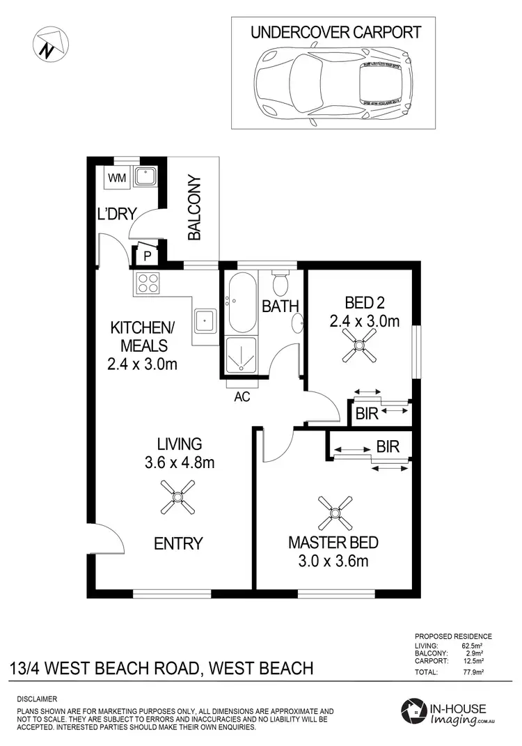 Floorplan of Homely unit listing, 13/4 West Beach Road, West Beach SA 5024