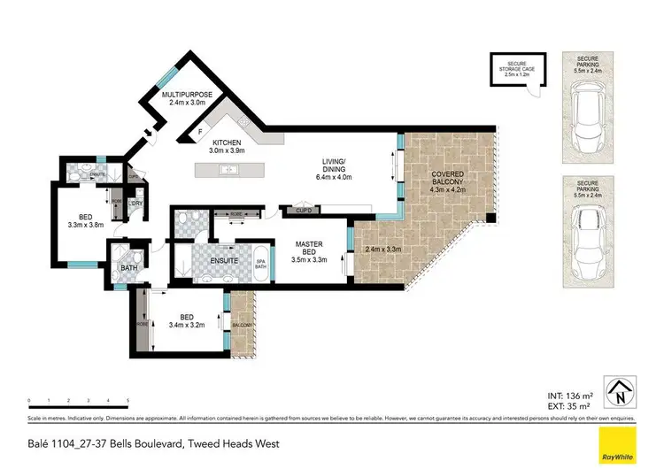 Floorplan of Homely apartment listing, 1104/27-37 Bells Boulevard, Kingscliff NSW 2487