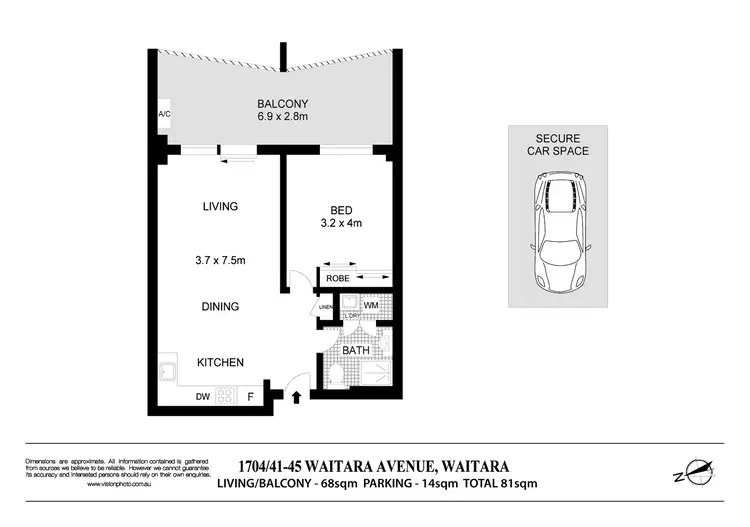 Floorplan of Homely apartment listing, 1704/41 Waitara Avenue, Waitara NSW 2077