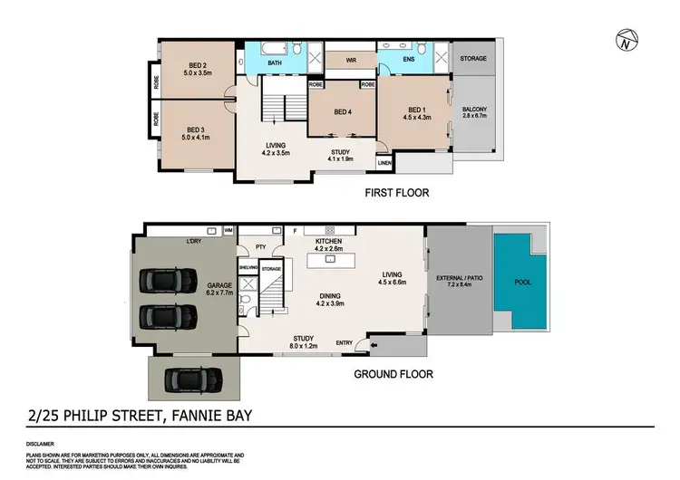 Floorplan of Homely townhouse listing, 2/25 Philip Street, Fannie Bay NT 820
