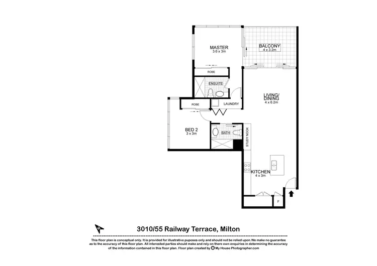 Floorplan of Homely apartment listing, 3010/55 Railway Terrace, Milton QLD 4064