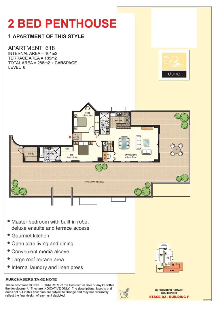 Floorplan of Homely apartment listing, 618/1 Aqua Street, Southport QLD 4215