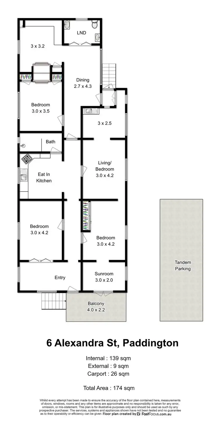 Floorplan of Homely house listing, 6 Alexandra Street, Paddington QLD 4064