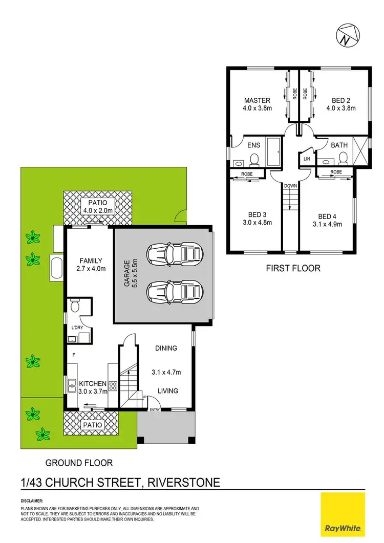 Floorplan of Homely townhouse listing, 1/43 Church Street, Riverstone NSW 2765