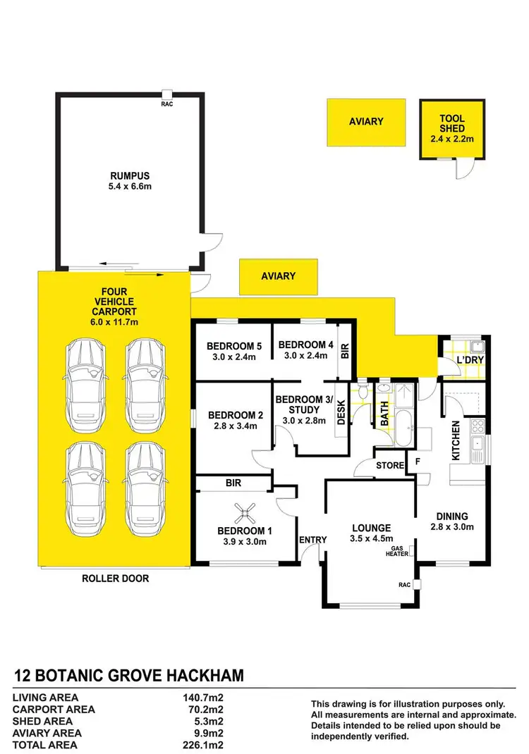 Floorplan of Homely house listing, 12 Botanic Grove, Hackham SA 5163