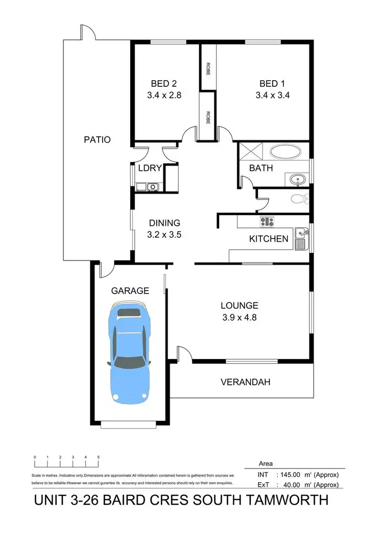Floorplan of Homely house listing, 3/26A Baird Crescent, Tamworth NSW 2340