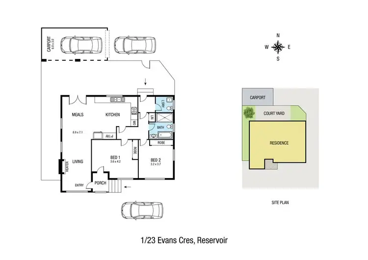 Floorplan of Homely unit listing, 1/23 Evans Crescent, Reservoir VIC 3073